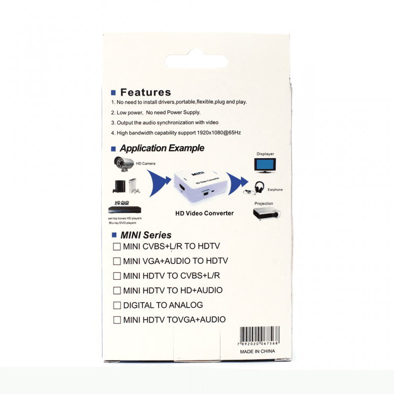Adapter Box HDMI na VGA Jwd-h3