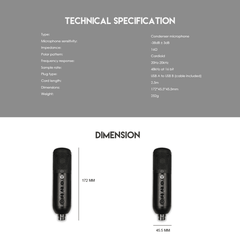 Mikrofon Fantech MCX01 Leviosa Crni