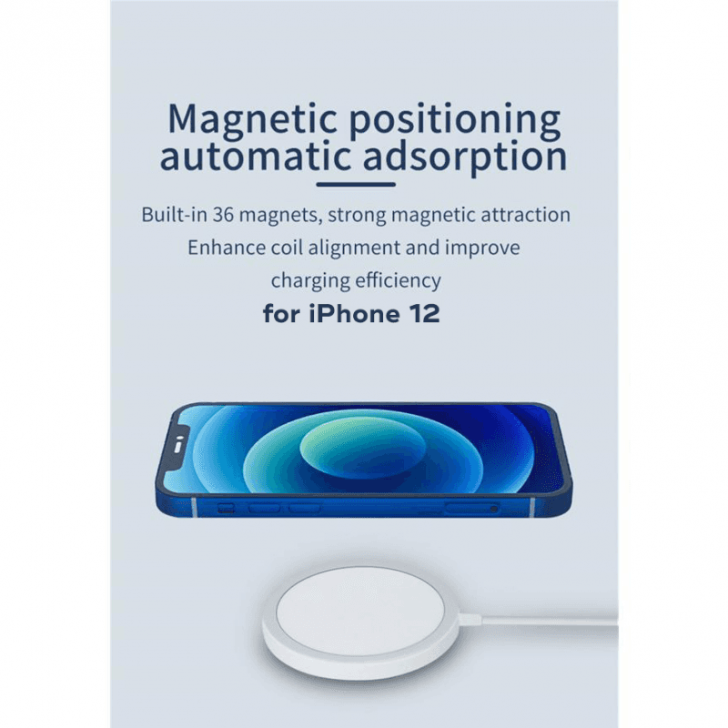 Wireless Punjac Iphone 12 Magnetic 15W Beli