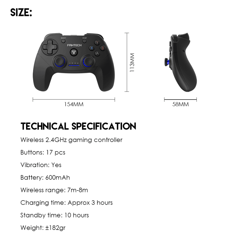 Joypad Wireless Fantech WGP12 Revolver Crni