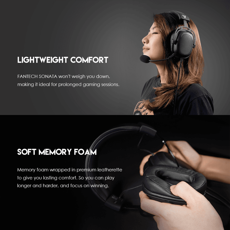 Slusalice Gaming Fantech MH90 Sonata Crne