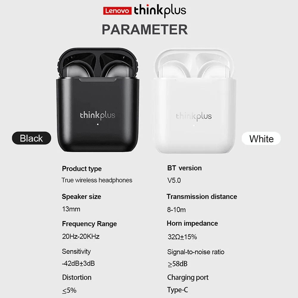 Bluetooth Slusalice Lenovo LP2 Airpods Bele