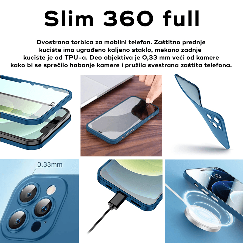 Torbica Slim 360 Full za Iphone 12 6.1 Crvena