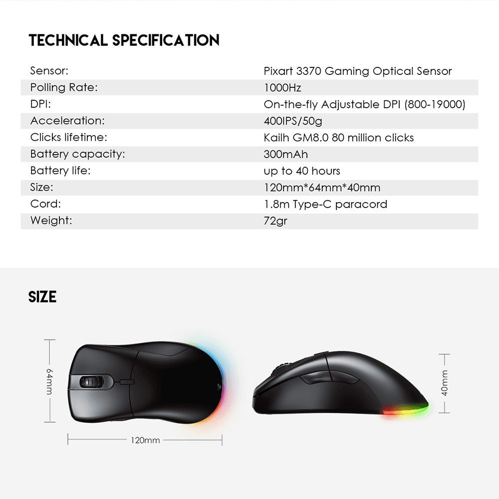 Mis Wireless Gaming Fantech XD5 Helios GO Crni