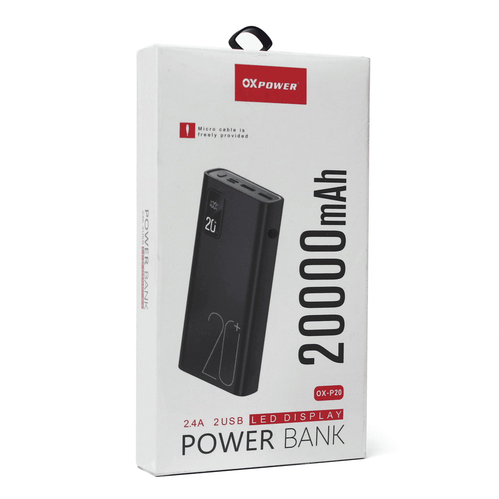 Power Bank Prenosiva Baterija Oxpower P20 20000 Mah Crna