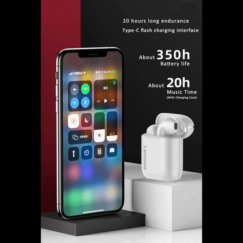 Bluetooth Slusalice Lenovo LP2 Airpods Crne HQ