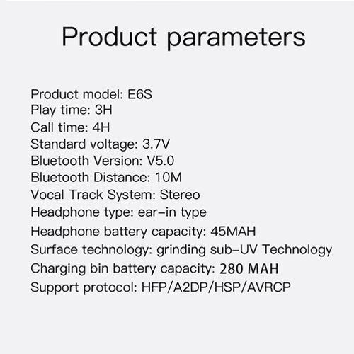 Bluetooth Slusalice Airpods E6S HQ