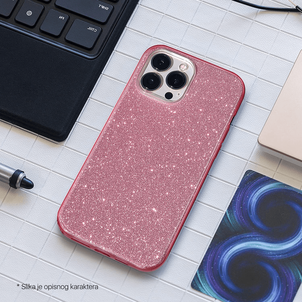 Torbica Crystal Dust za Iphone 14 6.7 Plus Roze