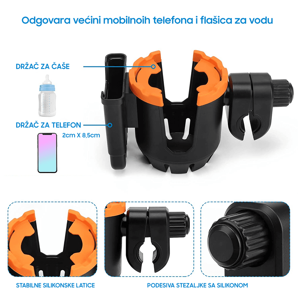 Drzac 2U1 za Mobilni Telefon i Casu za Bicikl