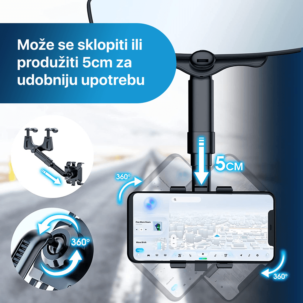 Drzac za Mobilni Telefon za Retrovizor 4.7" - 6.7"