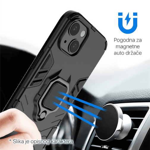 Torbica Cube Ring za Iphone 14 Plus 6.7 Crna