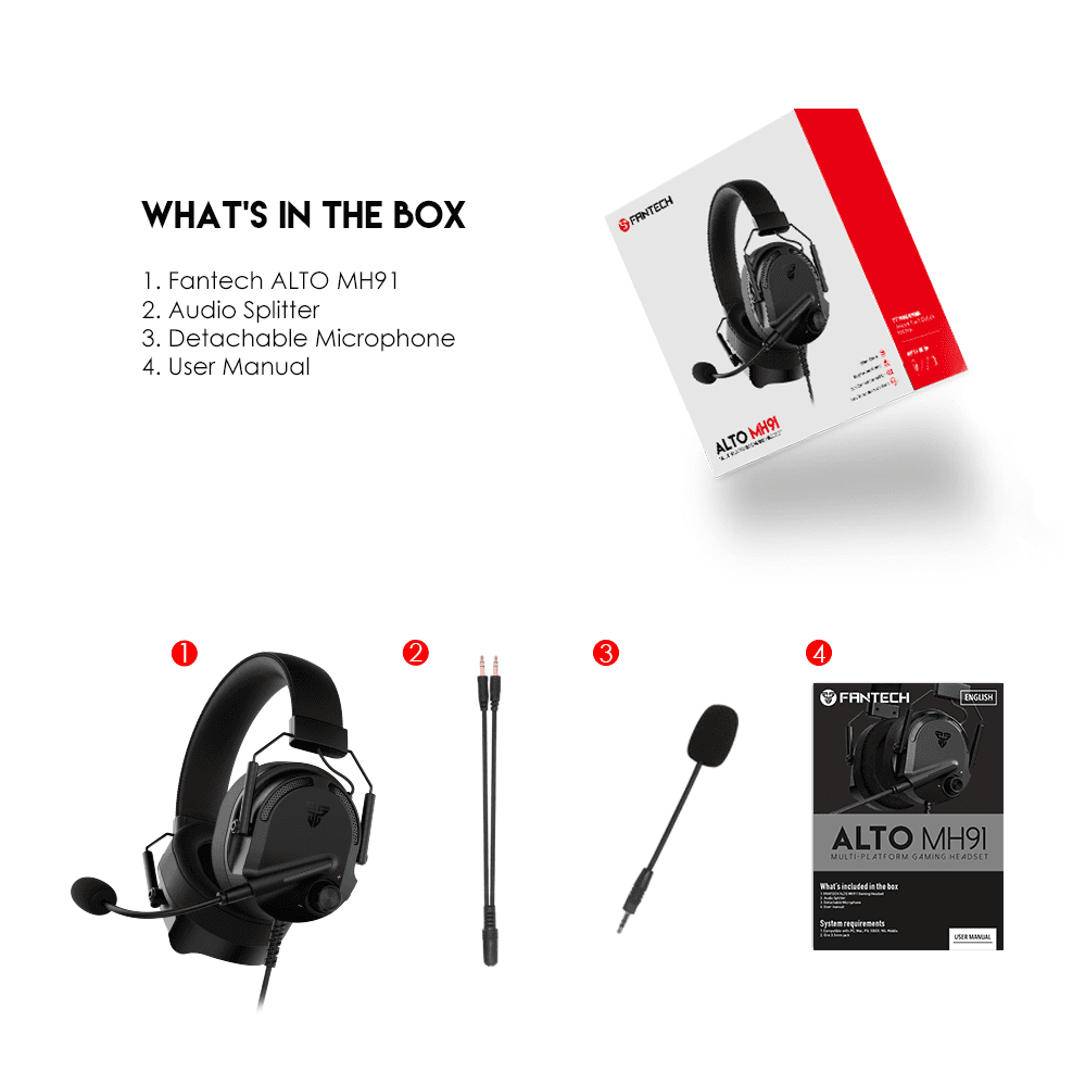 Slusalice Gaming Fantech MH91 Alto Crne