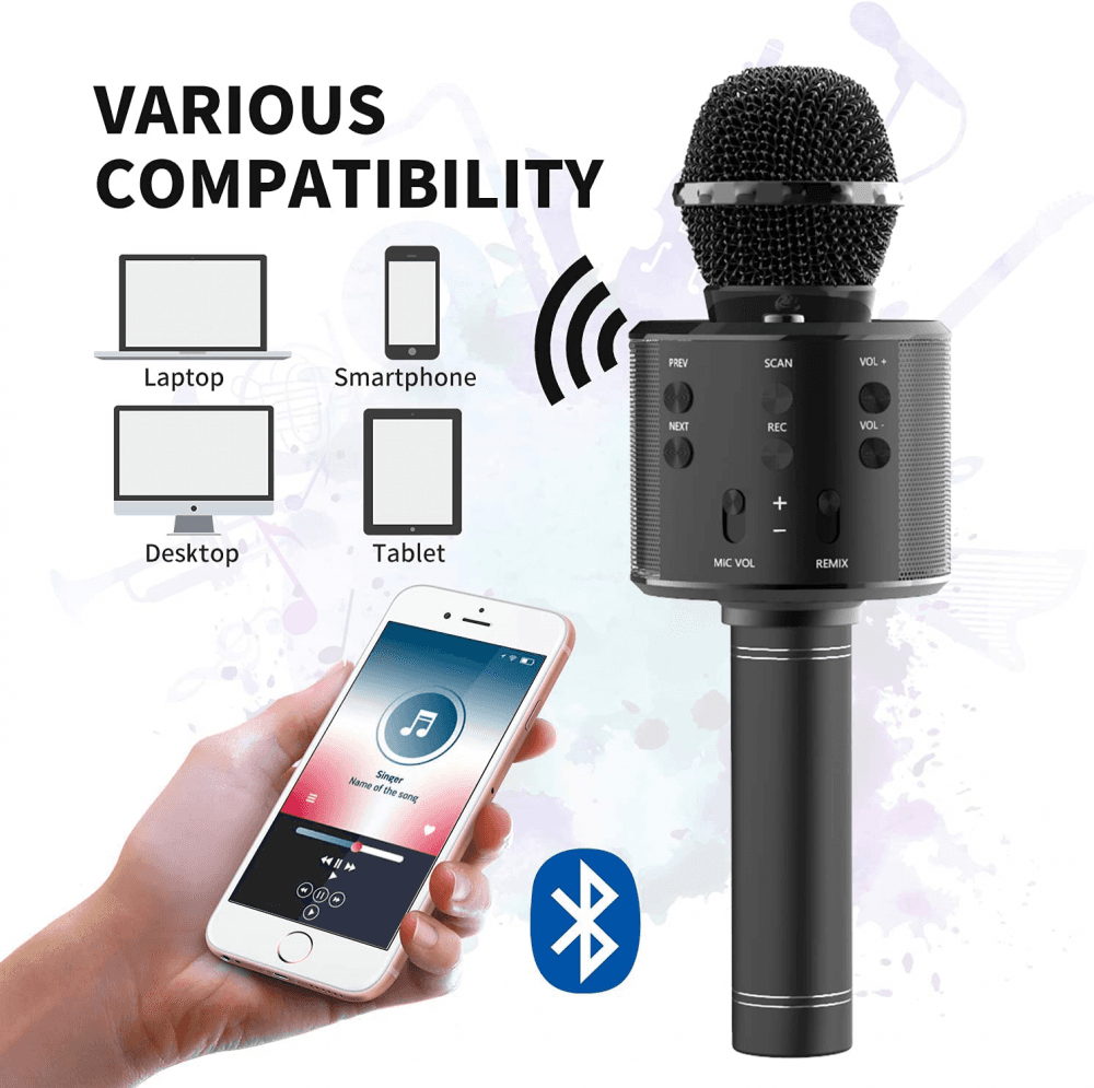 Bluetooth Mikrofon Crni