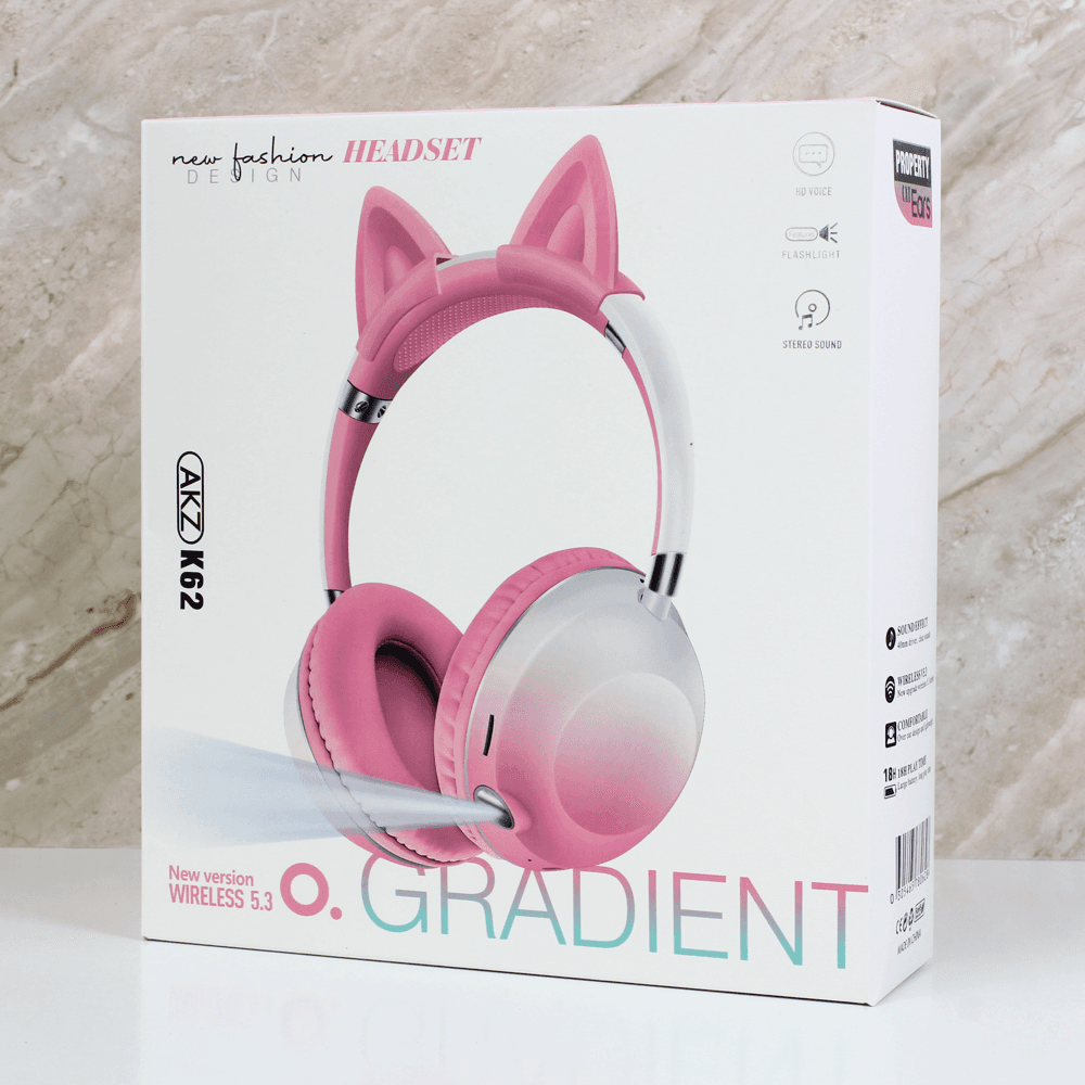 Bluetooth Slusalice Cat Ear Crne