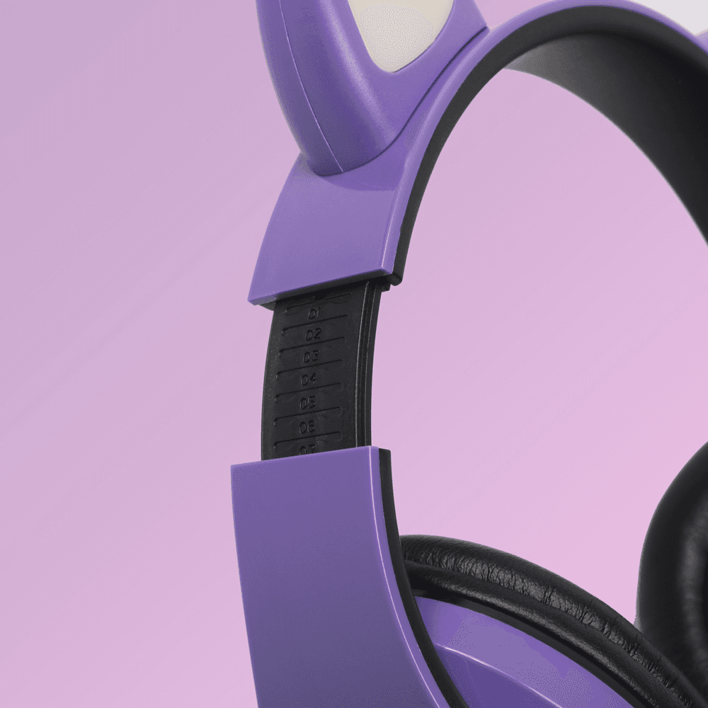 Bluetooth Slusalice Cat Ear Ljubicaste