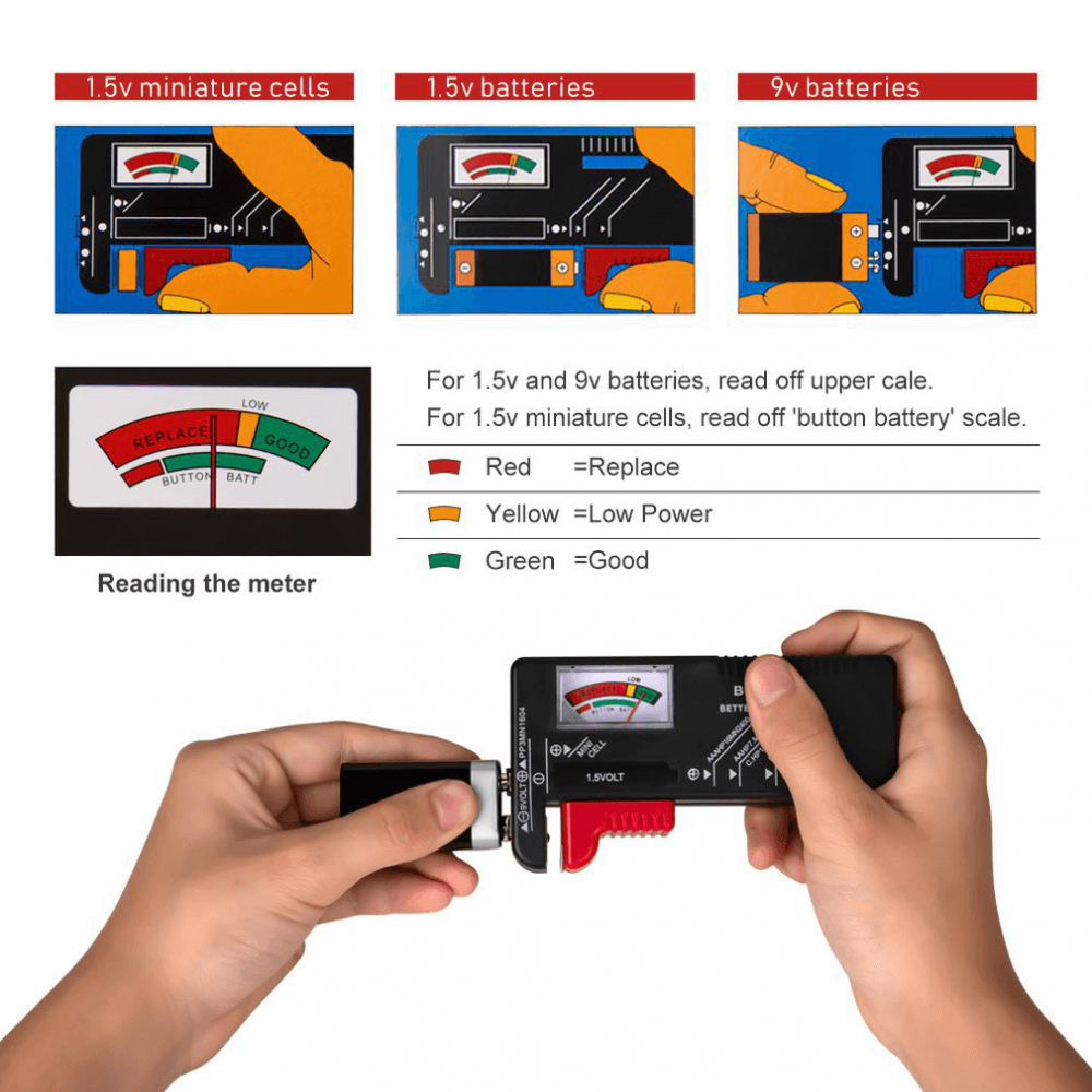 Tester za Baterije Bt-168 Crni