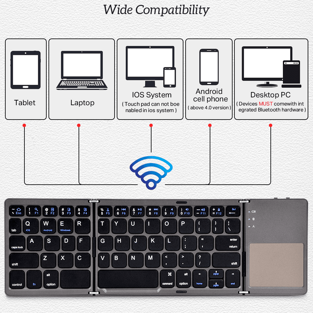 Tastatura Wireless sa Touchpadom Rasklopiva