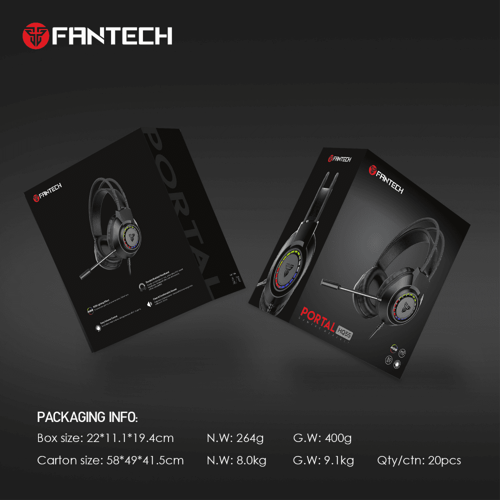 Slusalice Gaming Fantech HQ55 Portal Crne
