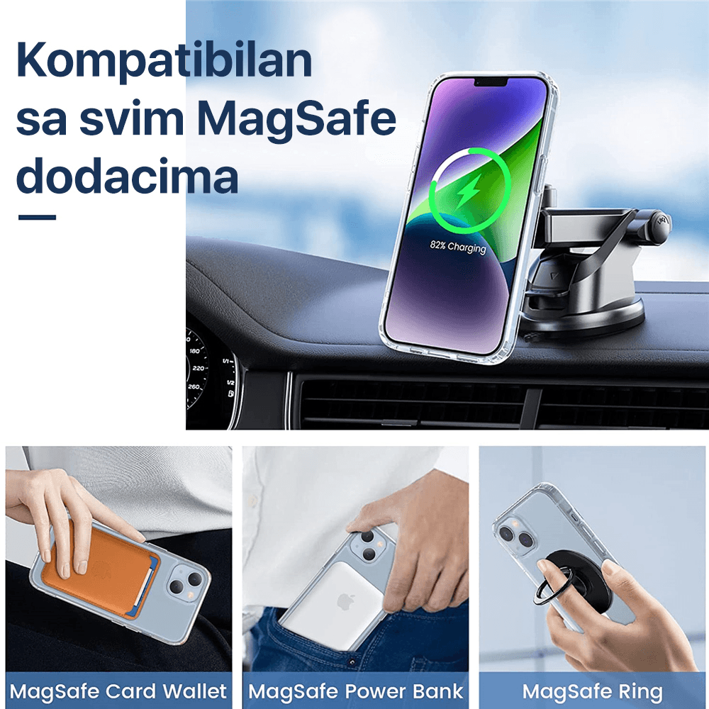 Torbica Magsafe za Iphone 15 6.1 Transparent