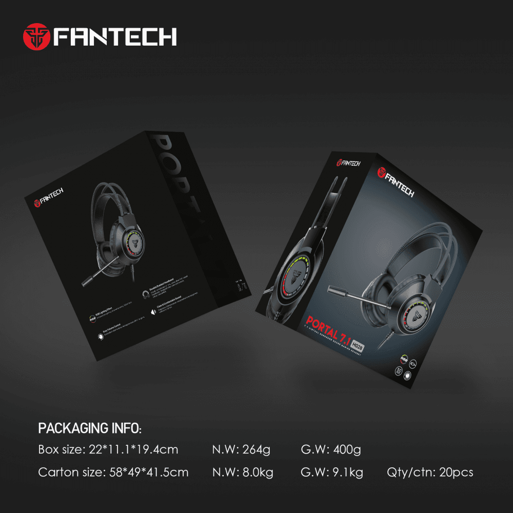 Slusalice Gaming Fantech HG28 Portal 7.1 Crne