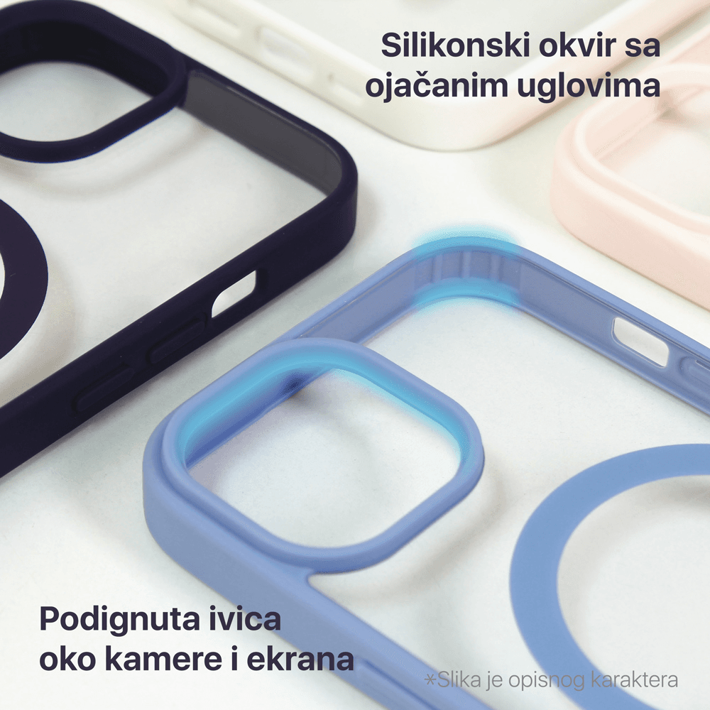 Torbica Magsafe Frame Color za Iphone 15 Pro 6.1 Crvena