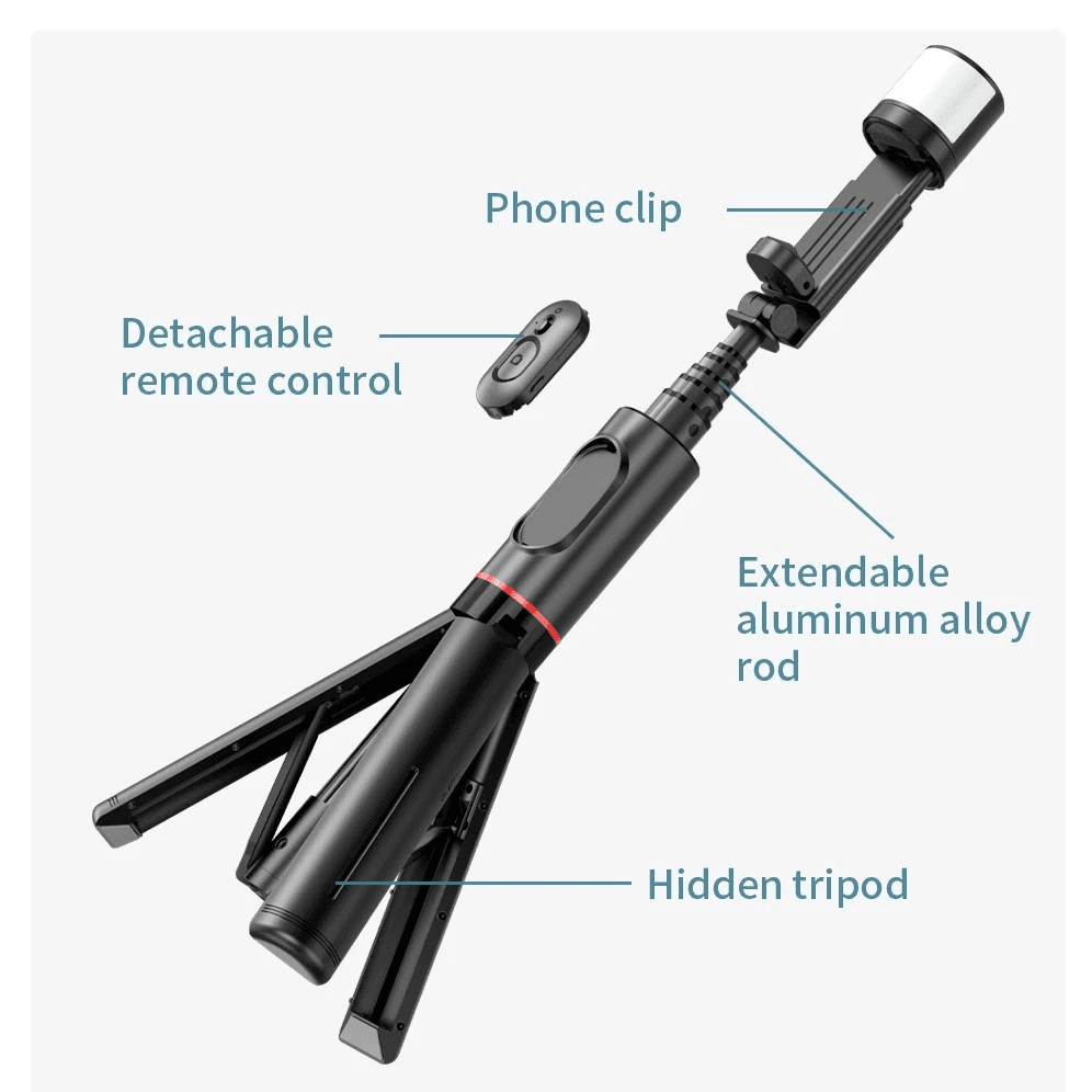 Selfie Stick Q12S + Tripod Pink
