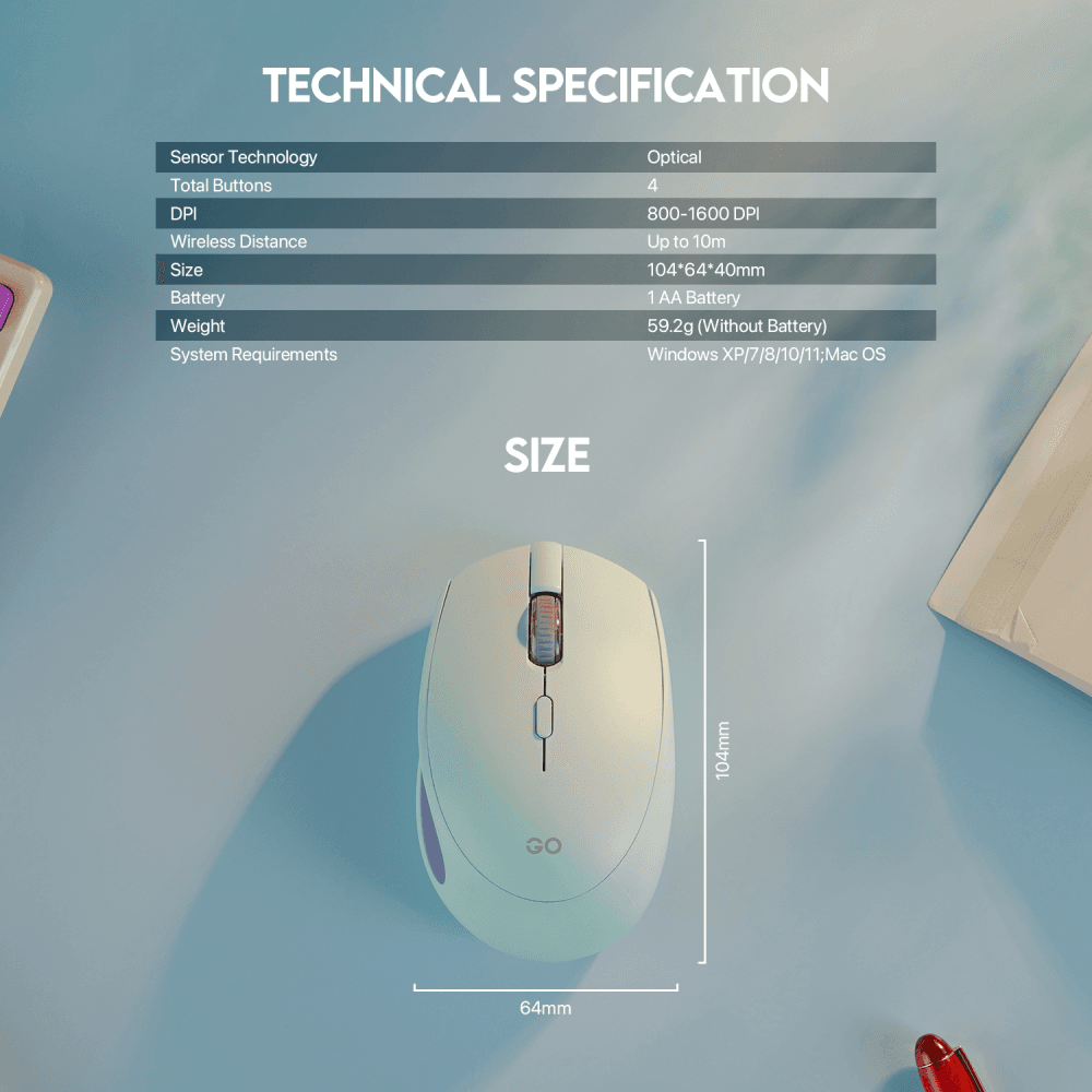 Kancelarijski Wireless Mis Fantech W193 Sivi