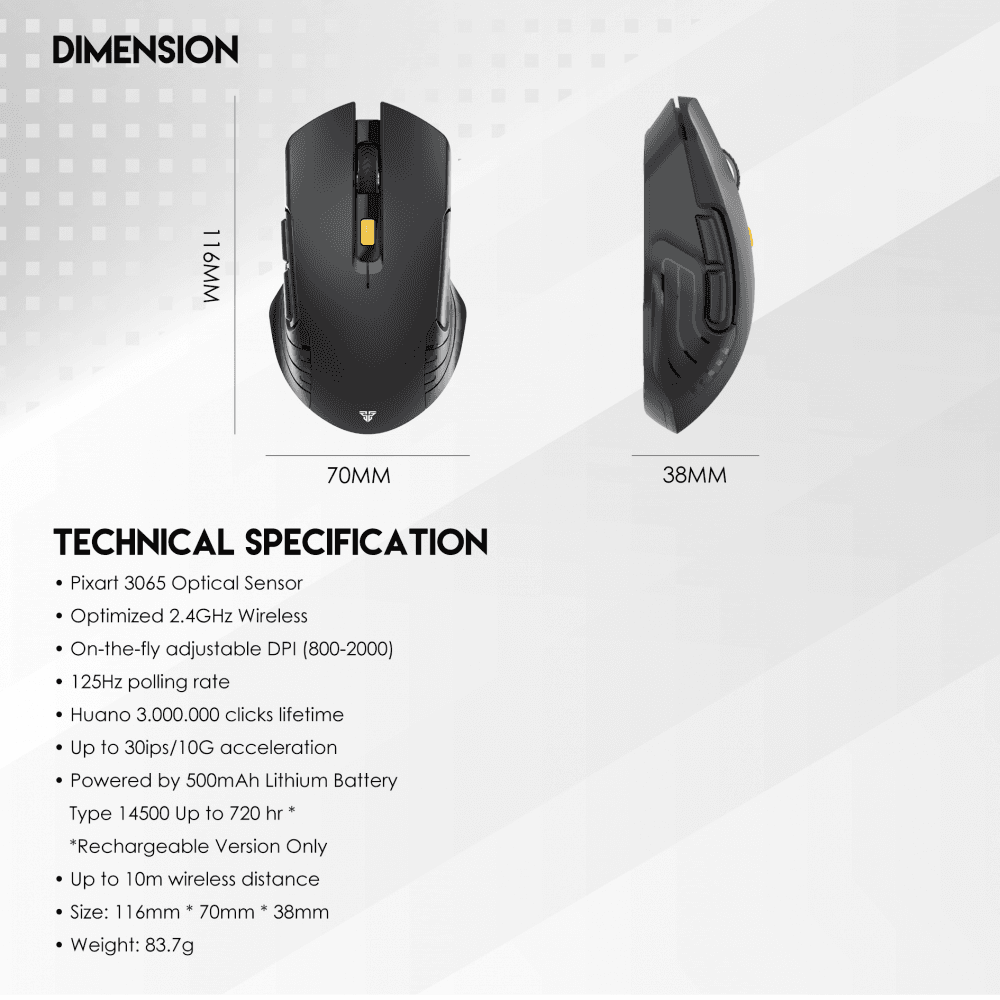 Mis Wireless Fantech WG12R Raigor III Crni