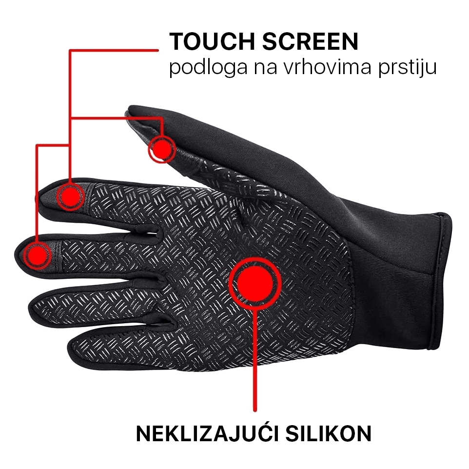 Rukavice za Touch Screen Forest Crne XL