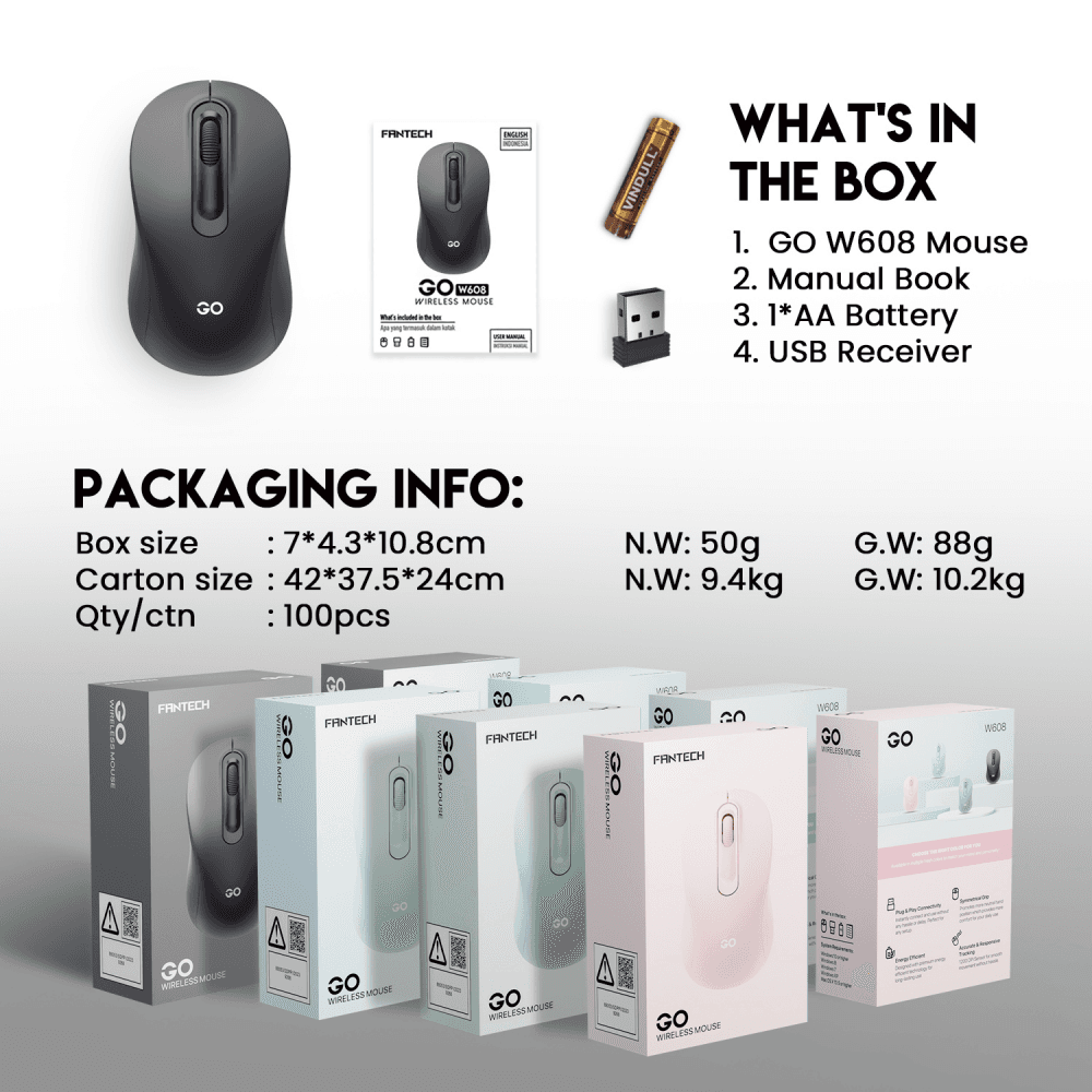 Mis Wireless Fantech W608 GO Plavi