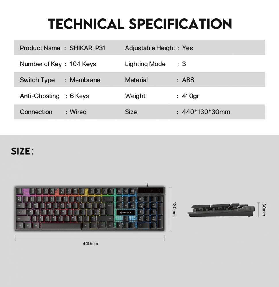 Combo Set Gaming Fantech P31 Hero 3U1