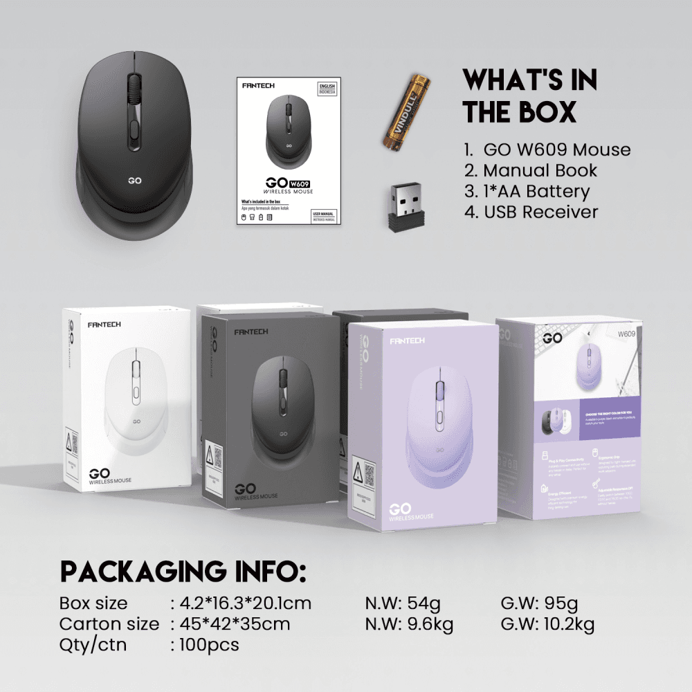 Mis Wireless Fantech W609 GO Ljubcasti