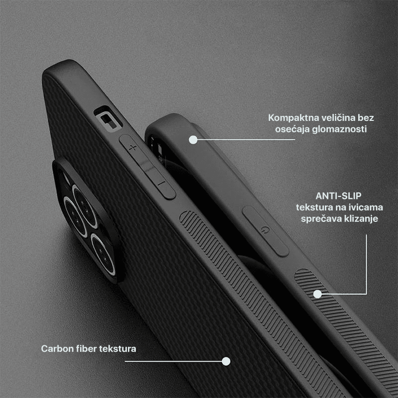 Torbica Carbon Fiber za Xiaomi Redmi 13 Crna