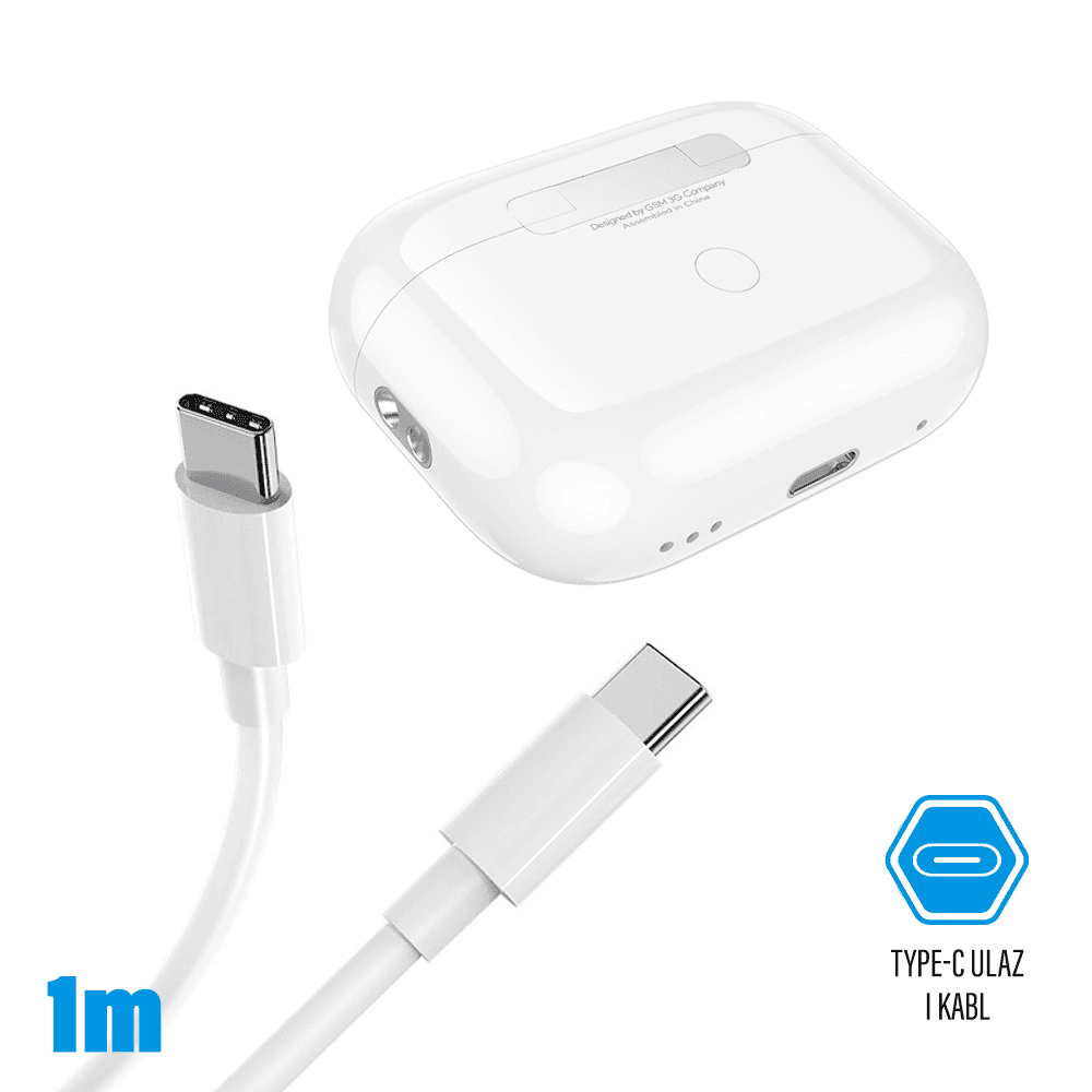 Bluetooth Slusalice Teracell Airbuds Pro Bele