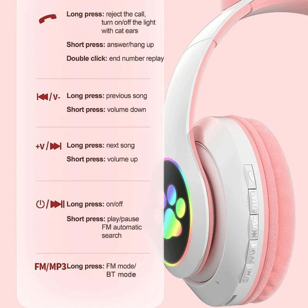 Bluetooth Slusalice Cat Ear Jst-28 Mint