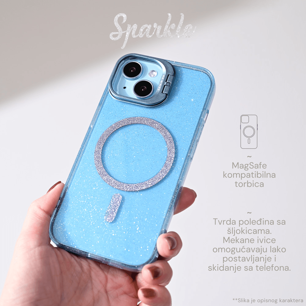 Torbica Magsafe Sparkle za Iphone 14 6.1 Crna