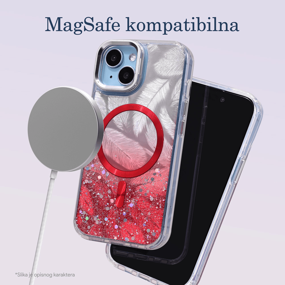 Torbica Magsafe Glitter za Iphone 12 6.1 Roze
