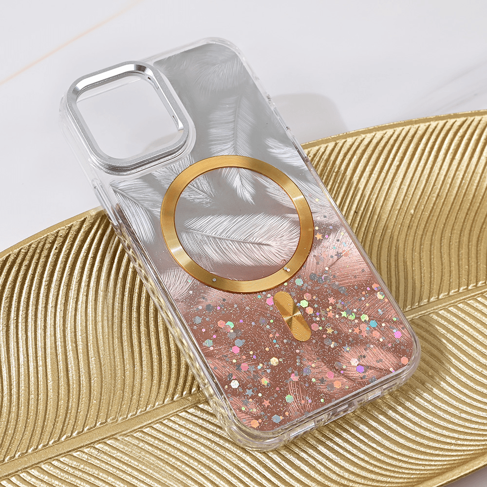 Torbica Magsafe Glitter za Iphone 12 6.1 Zlatna