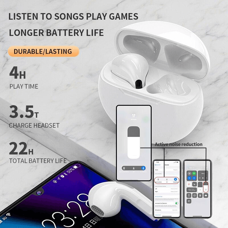 Bluetooth Slusalice Airpods T-phox Pro Crne HQ