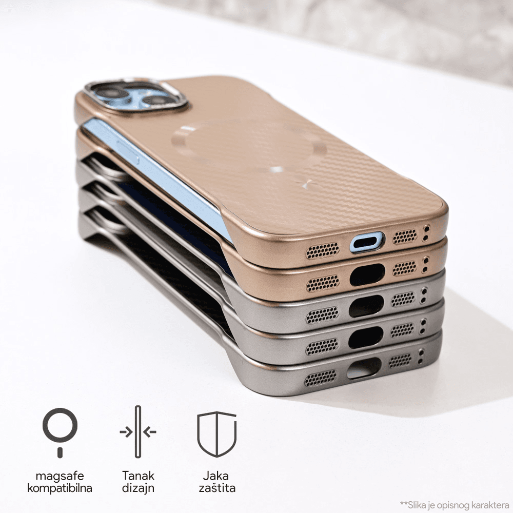 Torbica Magsafe Carbon za Iphone 15 6.1 Braon