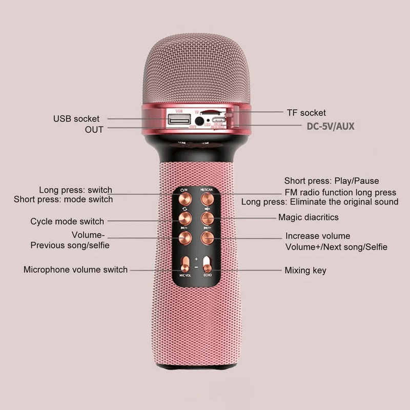 Bluetooth Mikrofon WS898 Crni