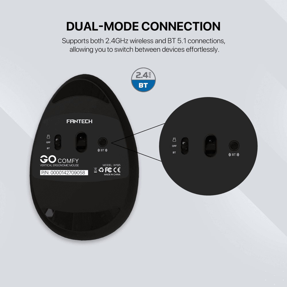 Mis Wireless Fantech W195 GO Comfy Crni