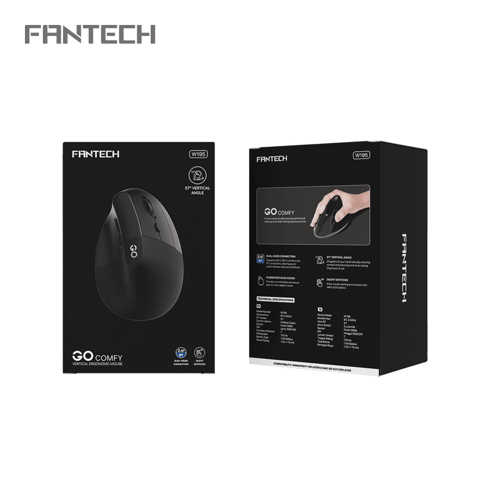 Mis Wireless Fantech W195 GO Comfy Crni