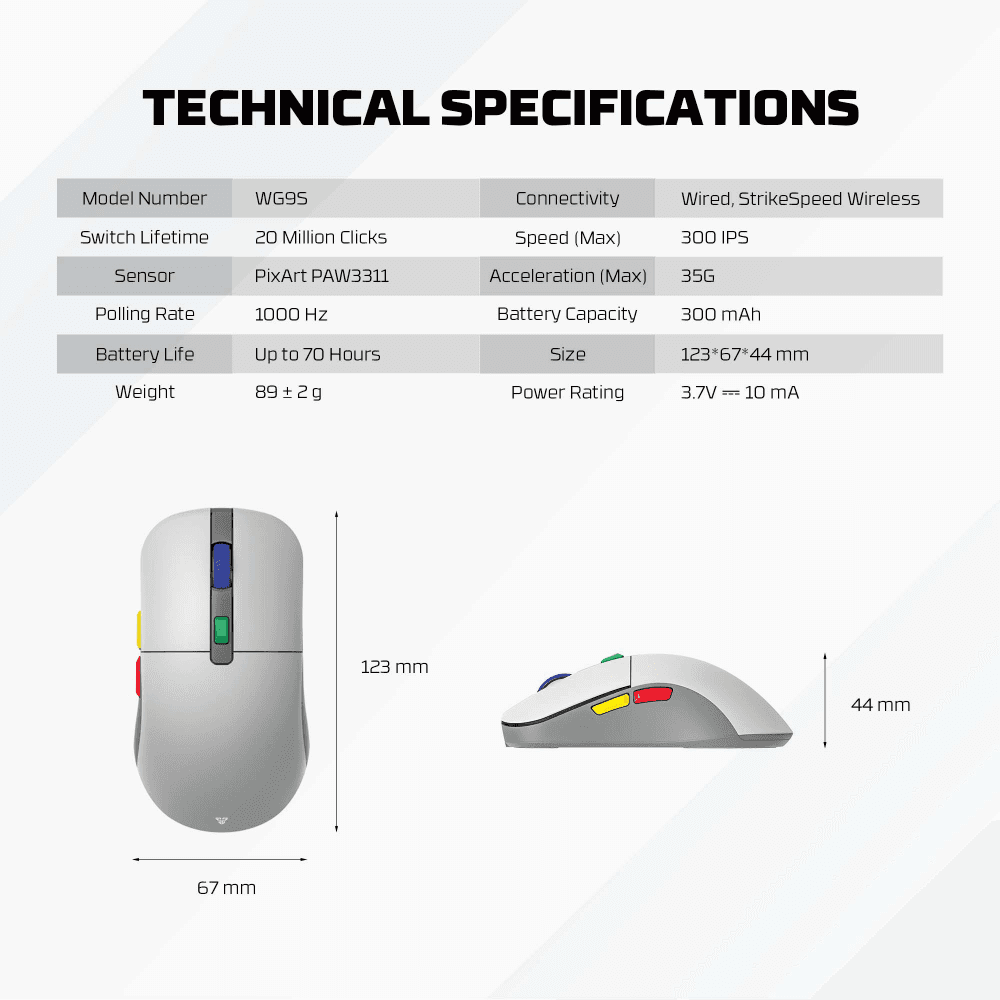 Mis Wireless Gaming Fantech WG9S Kanata S Sivi