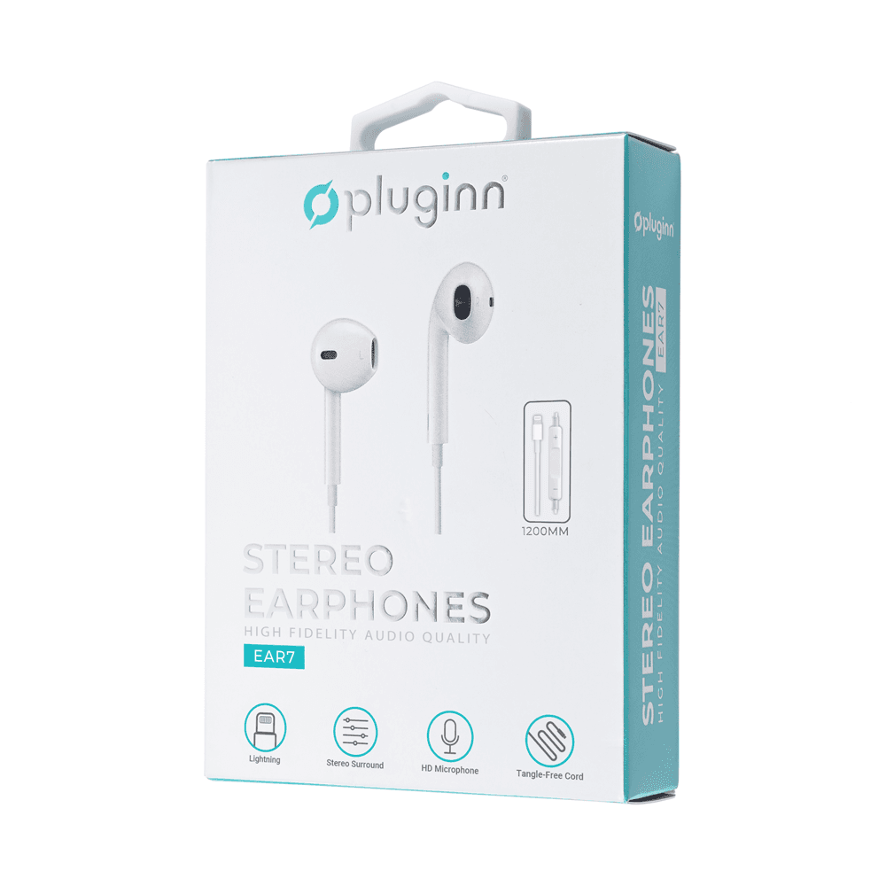 Slusalice Pluginn EAR7 Lightning Bele