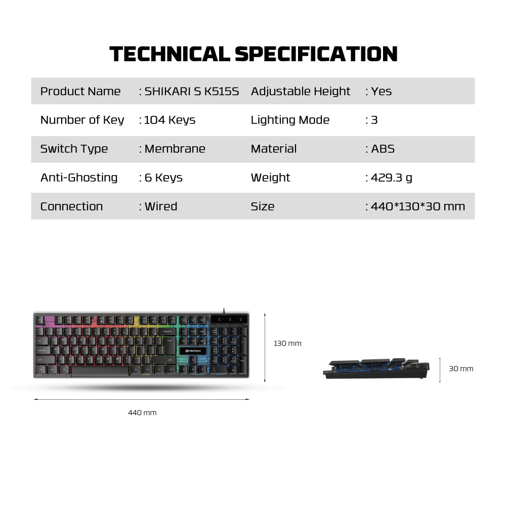 Tastatura Gaming Fantech K515S Shikari S Crna