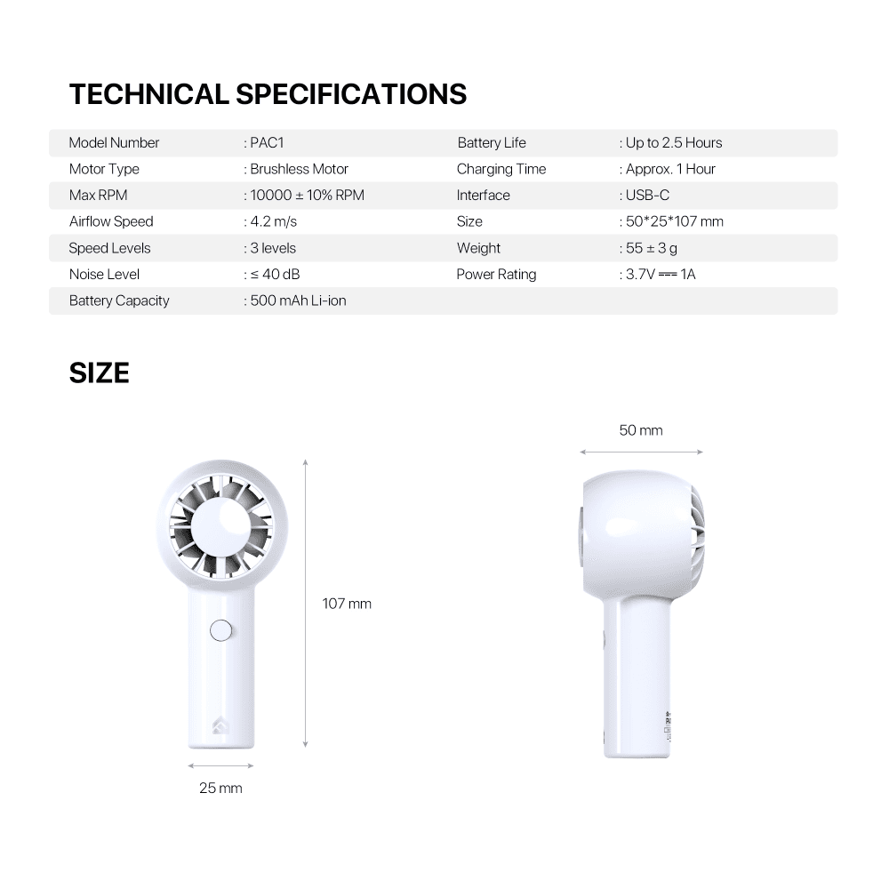 Rucni Ventilator Fantech PAC1 Pink