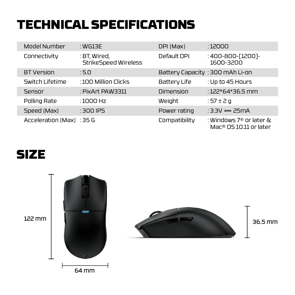 Mis Wireless Gaming Fantech WG13E Tanto E Crni