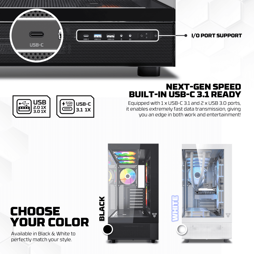 Kuciste Gaming Fantech CG86 Lumina L Crno