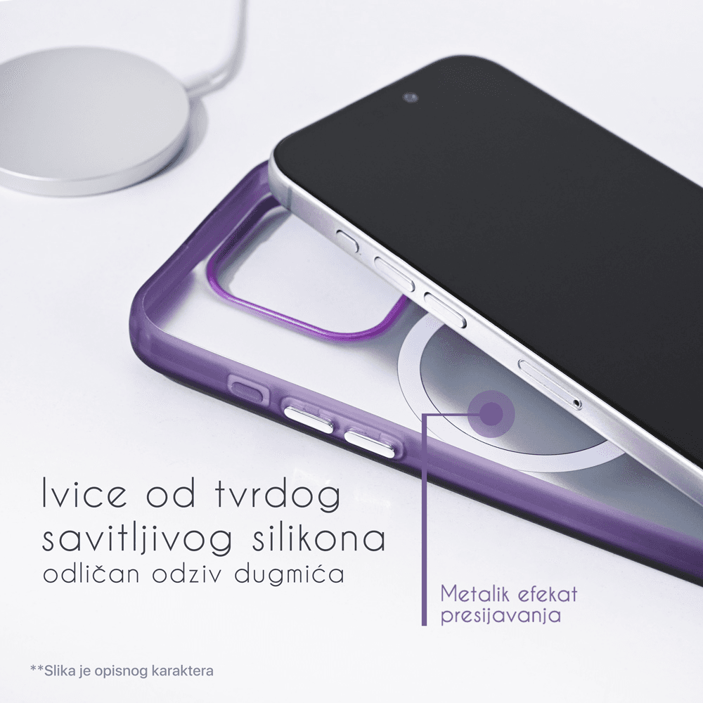 Torbica Magsafe Clear za Iphone 17 Pro 6.3 Roze